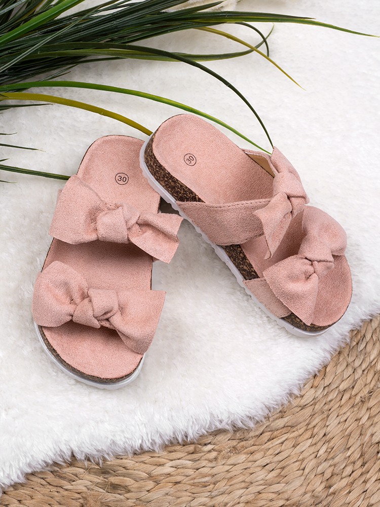 DOUBLE BOW PINK SLIPPERS