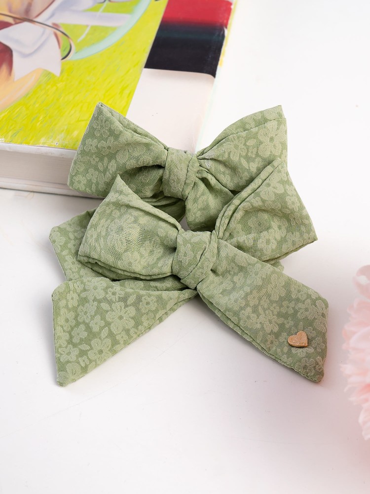 MERRY GREEN FLORAL HAIRCLIP