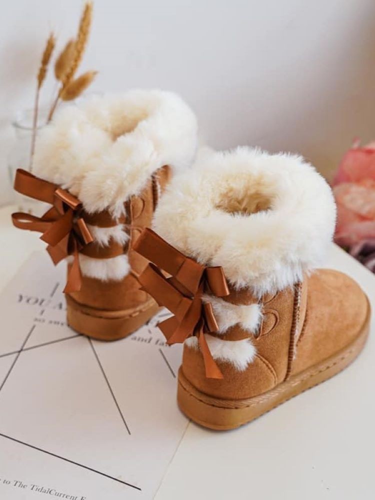 BOOTS WITH BOWS - MARRON