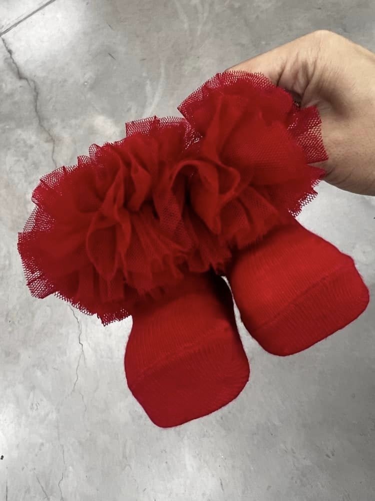 BEBE TULLE RED SOCKS